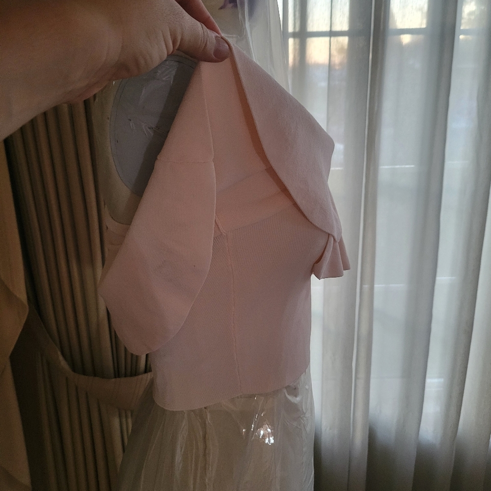 Bebe One-Shoulder Pink Ruffle Top - Picture 8 of 10